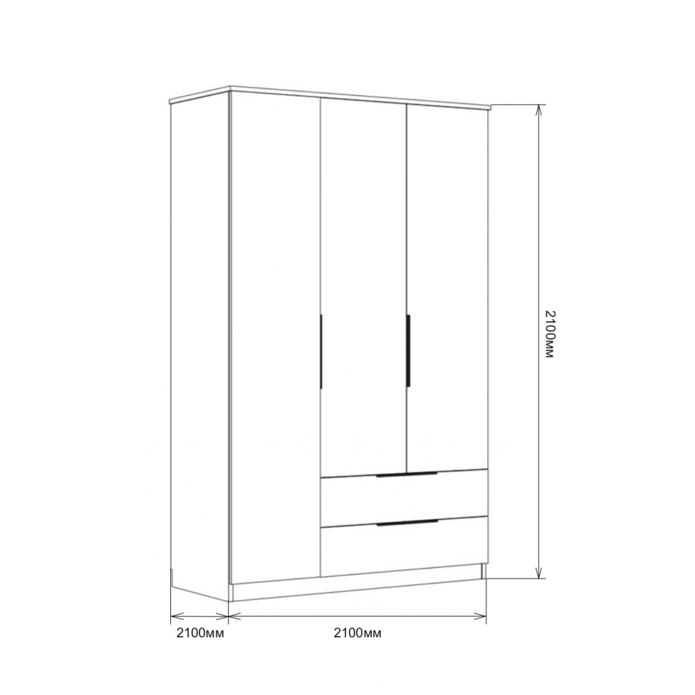 Шкаф "ШП-2" Прямой фасад